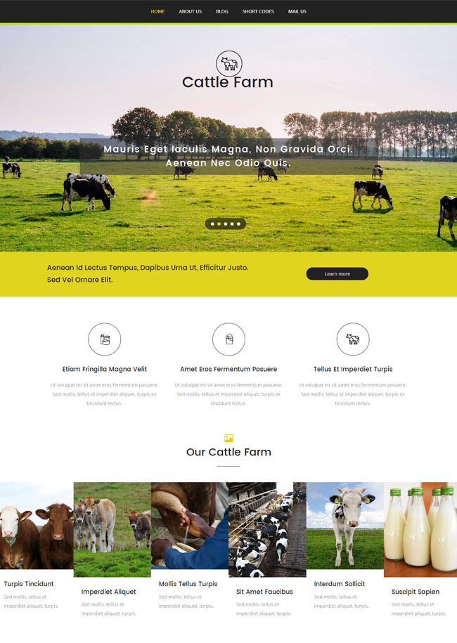 奶牛养殖有限公司网站模板
