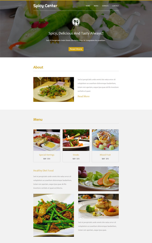 创意美食拼盘CSS单页模板
