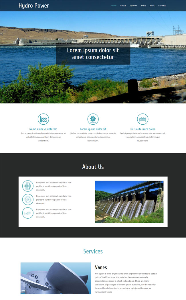 水力发电公司网站模板