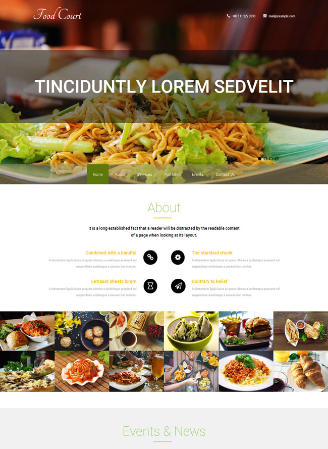 创意美食摄影单页模板下载