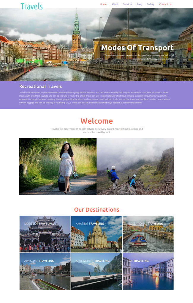 国外旅游网站模板下载