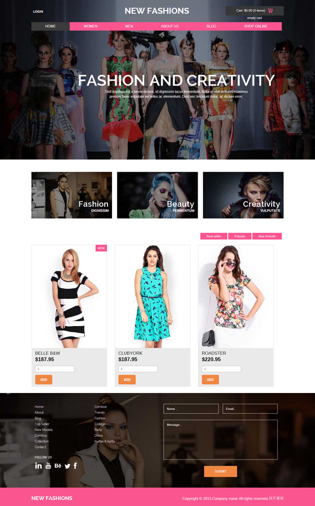 巴黎时装秀购物网站模板