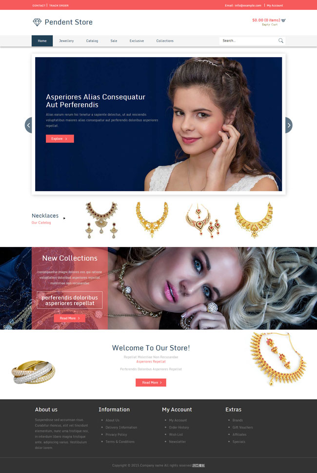 珠宝项链企业网站模板
