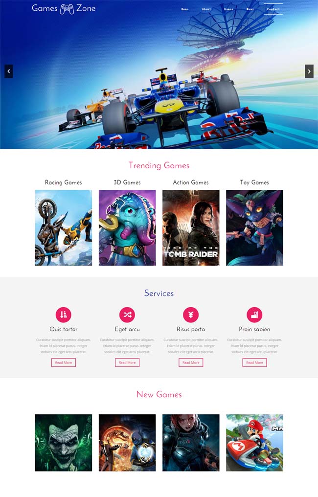 xbox游戏体验网站模板