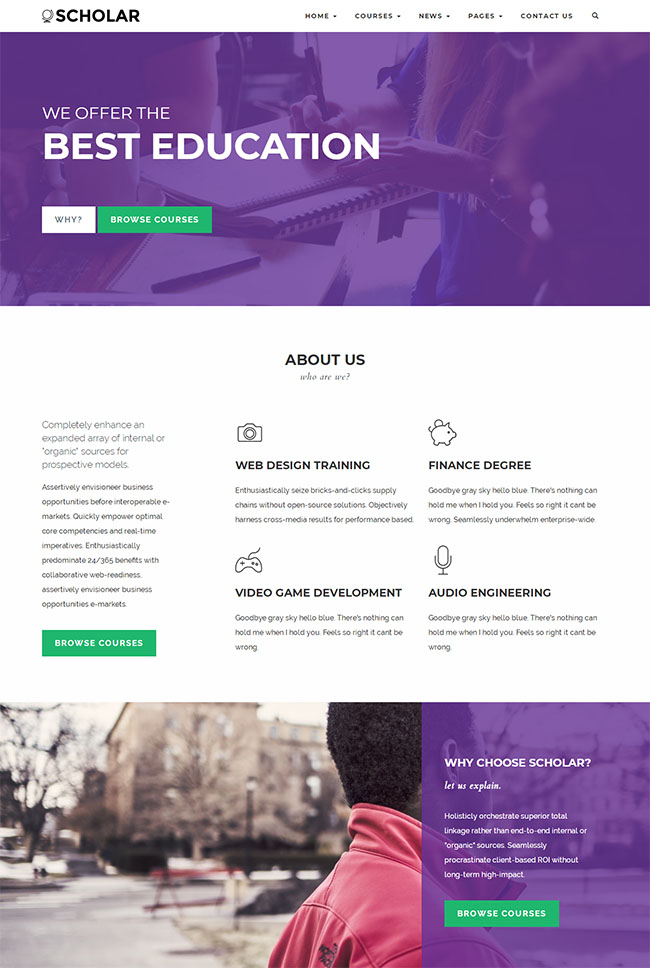 紫色教育平台官网模板
