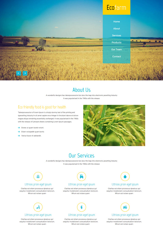 农作物种植业HTML5模板