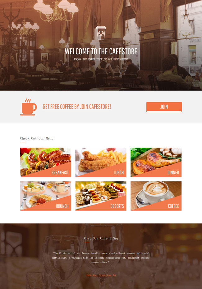 咖啡休闲屋HTML网站模板