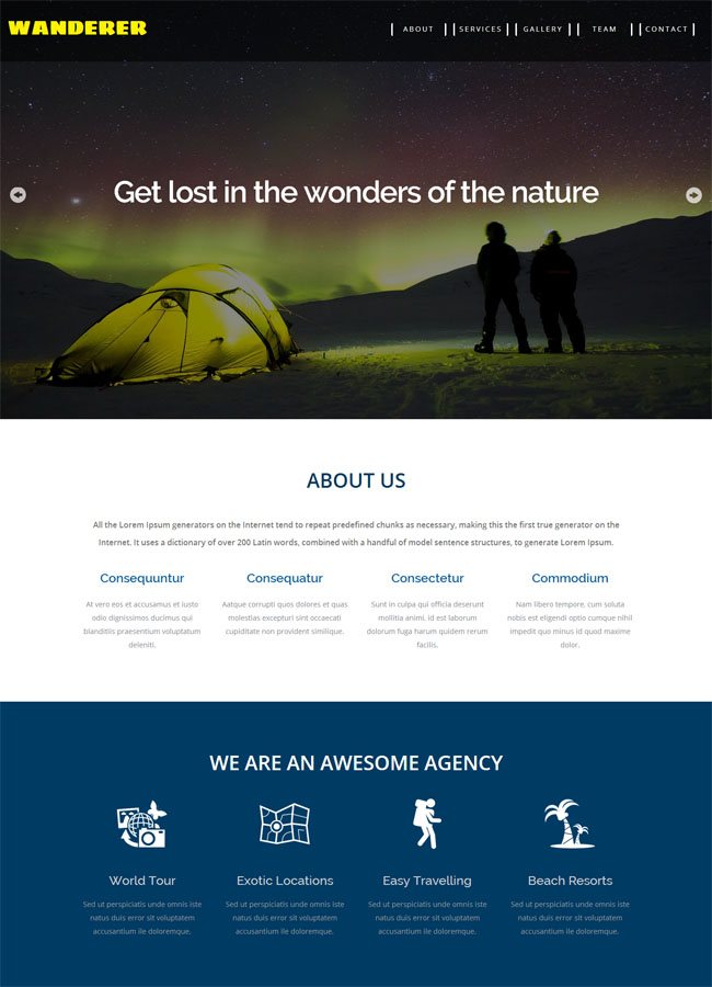 露营户外旅游网页模板