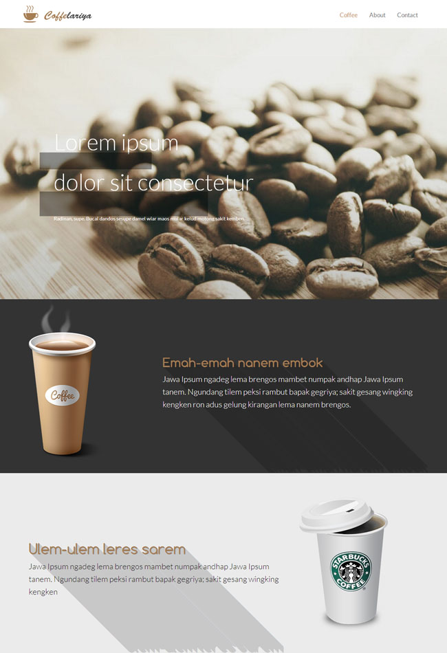 星巴克咖啡饮品网页模板