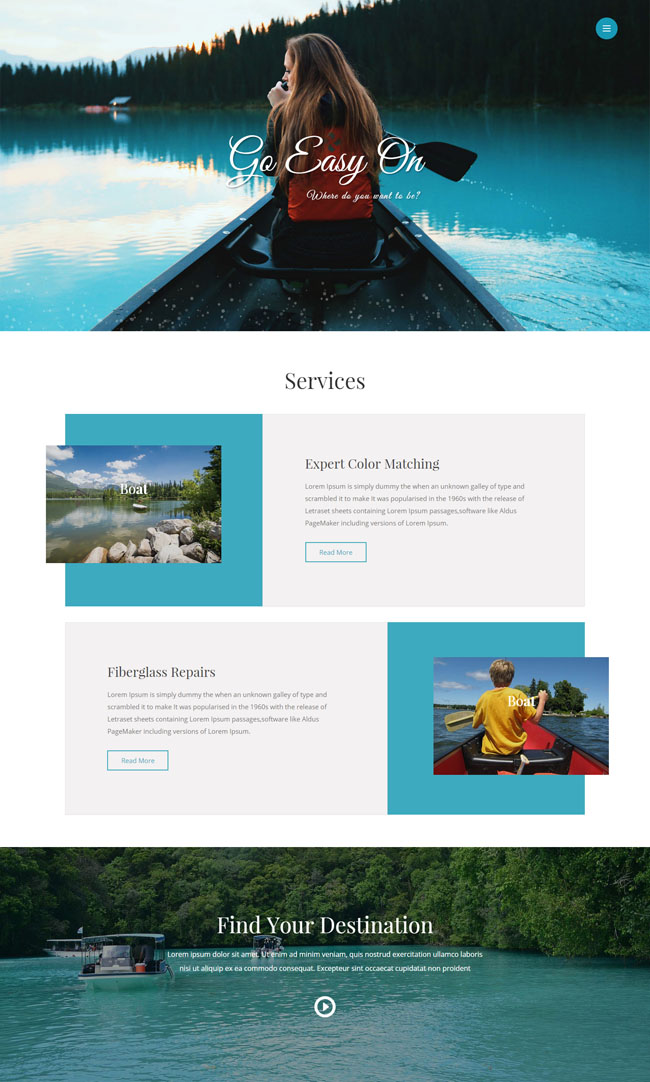 html5划船漂流旅游网站模板