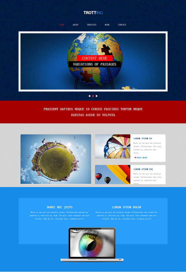 地球拼图HTML5网站模板