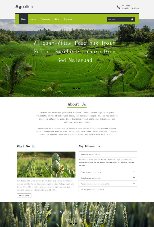 农业生产企业网站模板