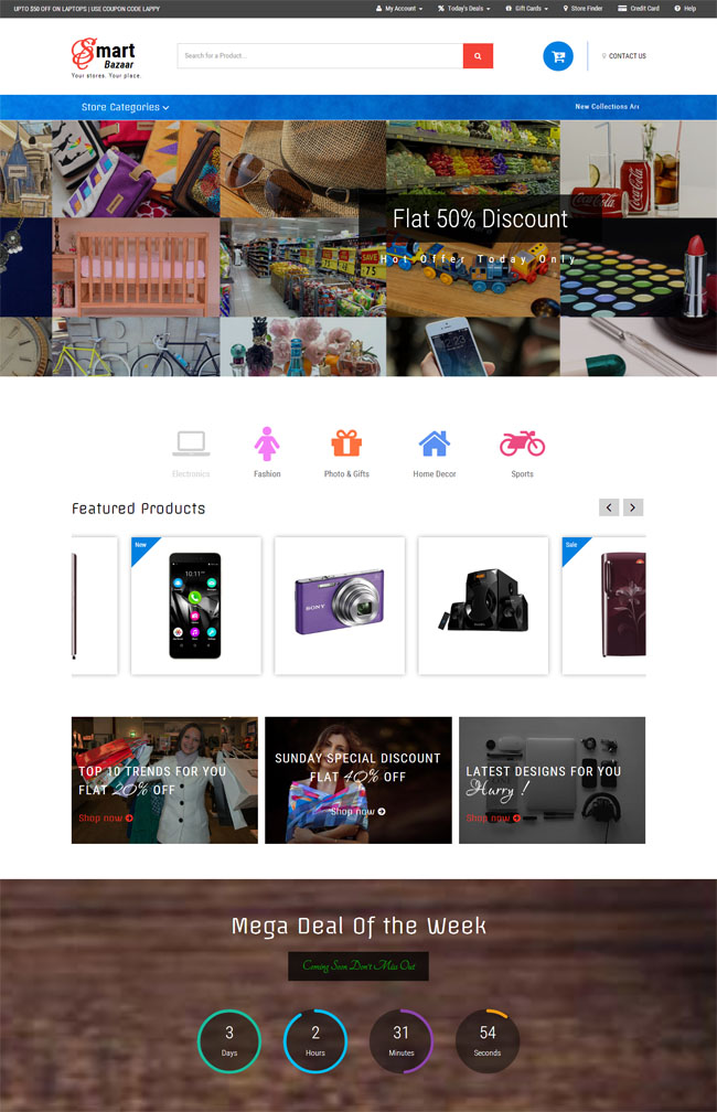 商场网上购物CSS3整站模板