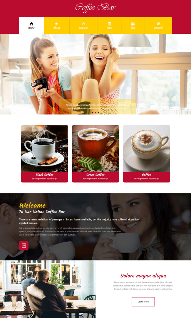 时尚咖啡馆静态网页模板
