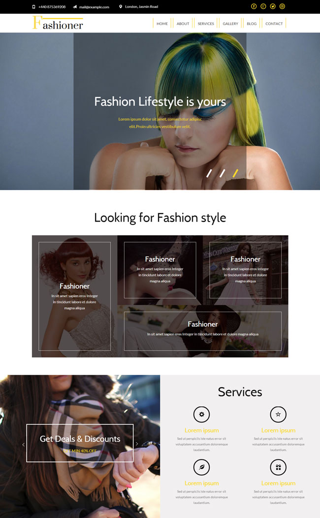 非主流美发时尚网站模板