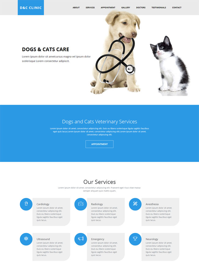宠物医院HTML5网站模板
